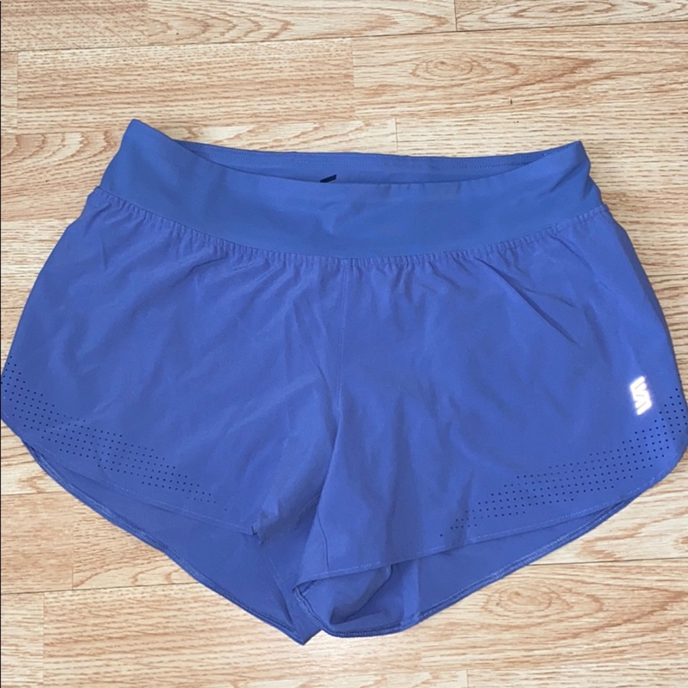 blue/gray running shorts